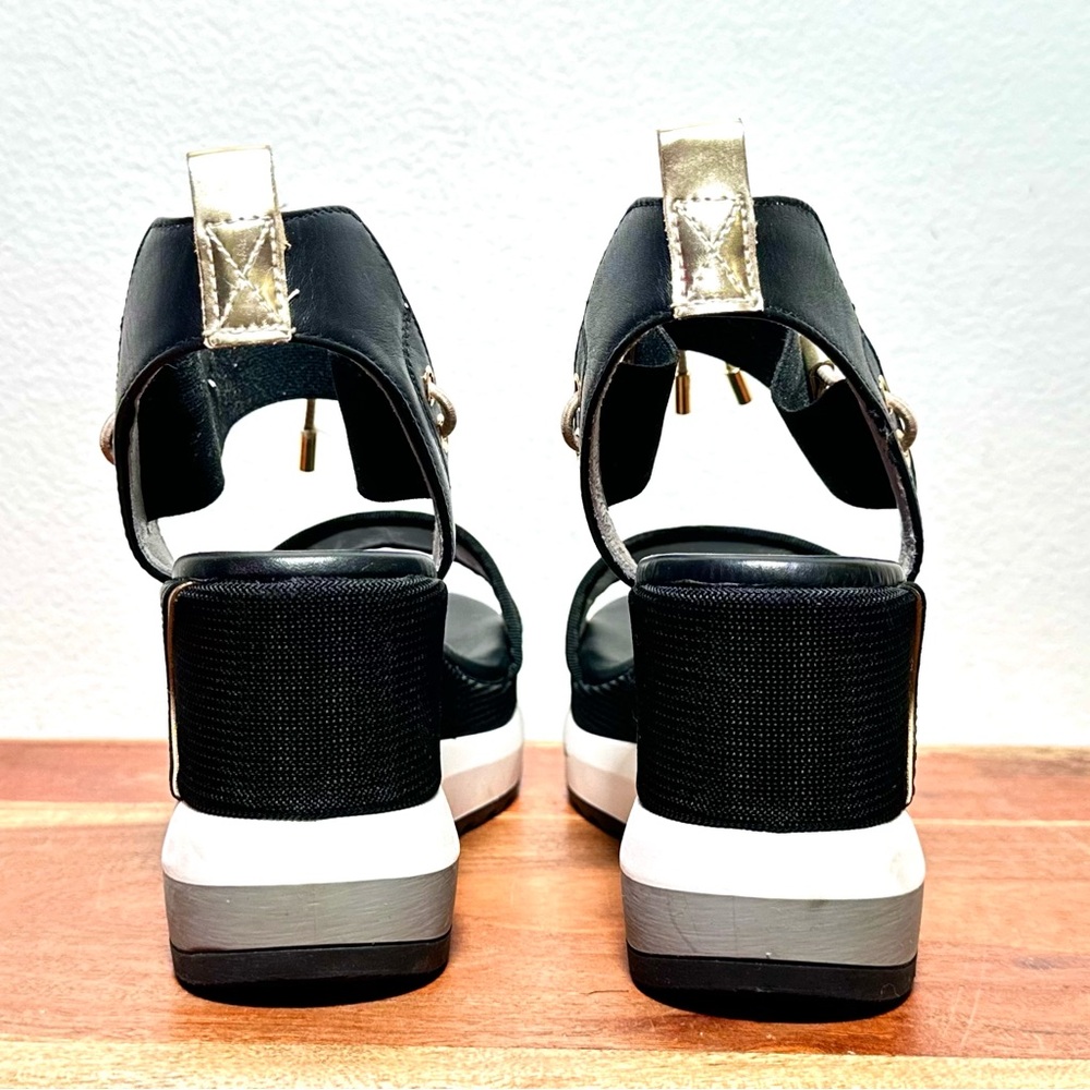 NeroGiardini Platform Wedge Sandals with Bungee Detail - Picture 6 of 10